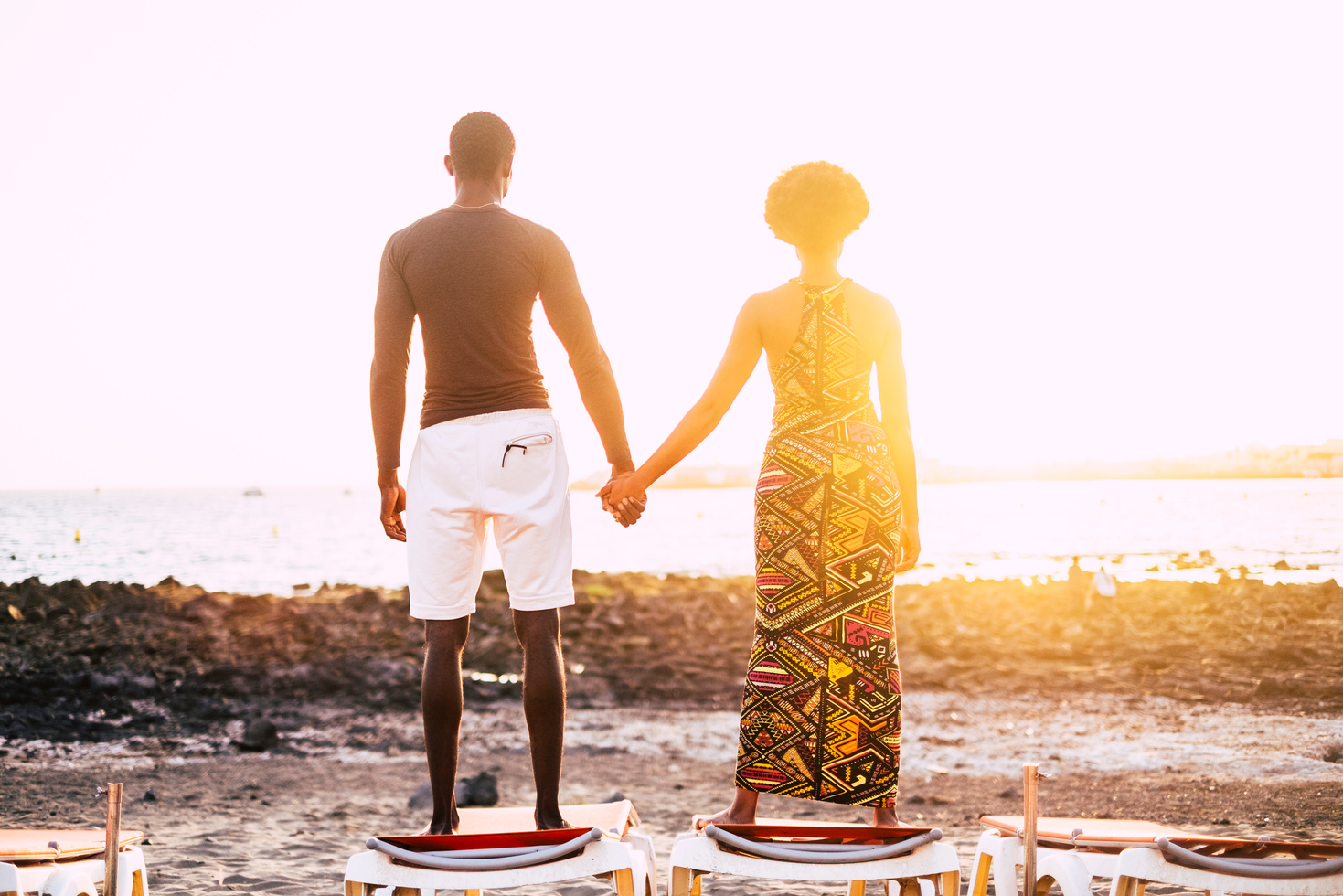 Black Couple Looking at the Sun